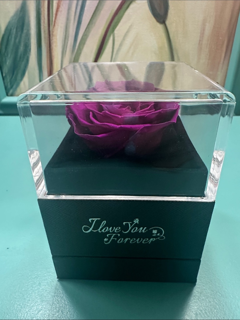 Forever Rose in Purple Acrylic Display Box
